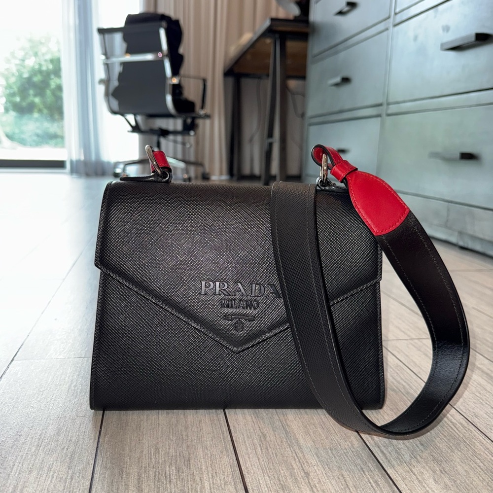 Prada Black and Red Crossbody Bag